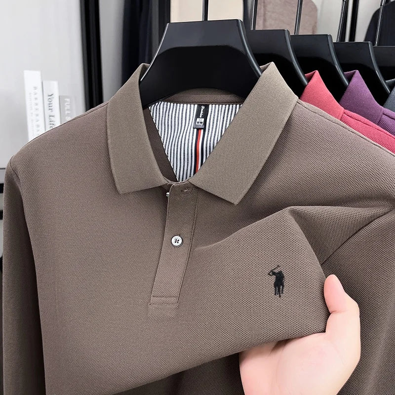 Vinterholm - Eksklusiv Langærmet Herrepoloshirt