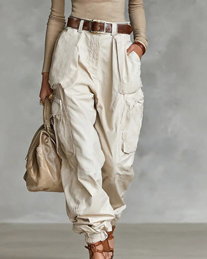 Casual cargojobroek met hoge taille