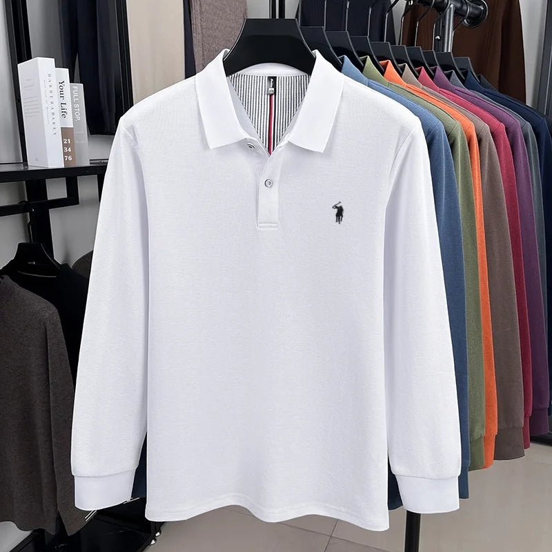 Vinterholm - Eksklusiv Langærmet Herrepoloshirt