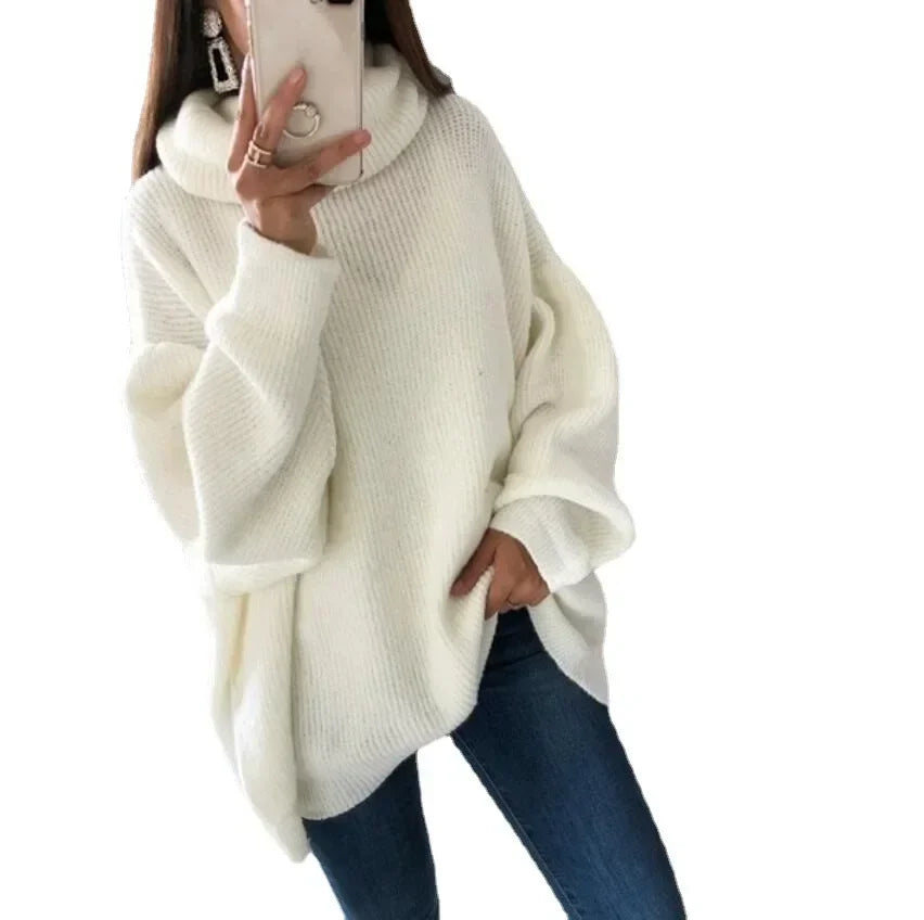 Rettet rullekravesweater til kvinder