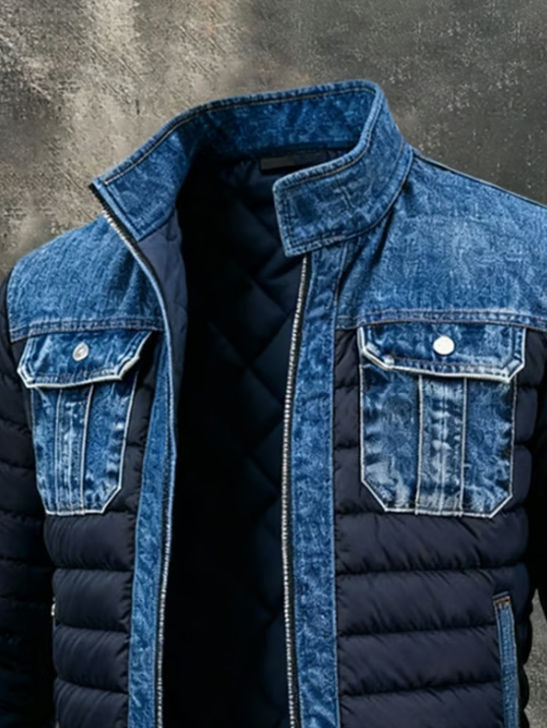 Pietro | Giacca ibrida in denim trapuntato