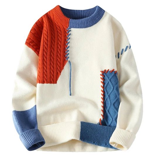 Tomas | Patchwork cashmere-trøje
