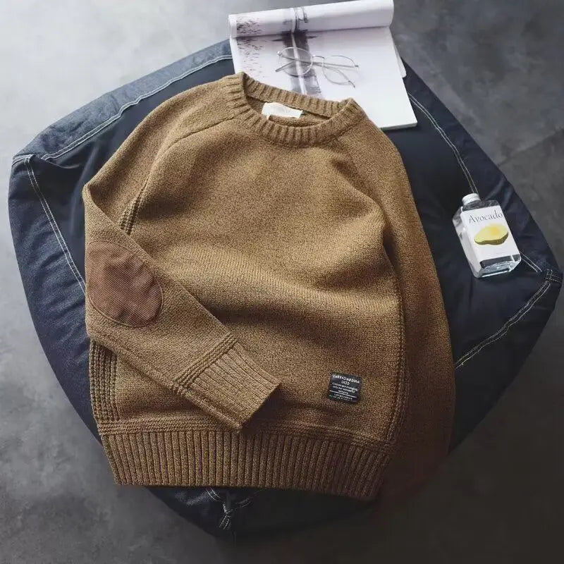 Leif- Casual slim fit tyk striktrøje til mænd