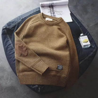 Leif- Casual slim fit tyk striktrøje til mænd