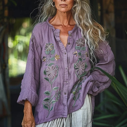 Nina - Vintage Bloemenprint Blouse