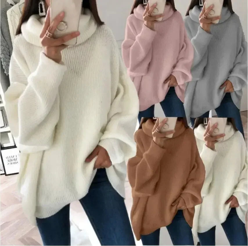 Rettet rullekravesweater til kvinder