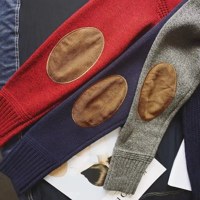 Leif- Casual slim fit tyk striktrøje til mænd