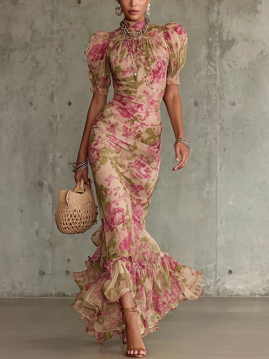 Rosalie™ | Maxi-jurk met Vintage Rozenprint