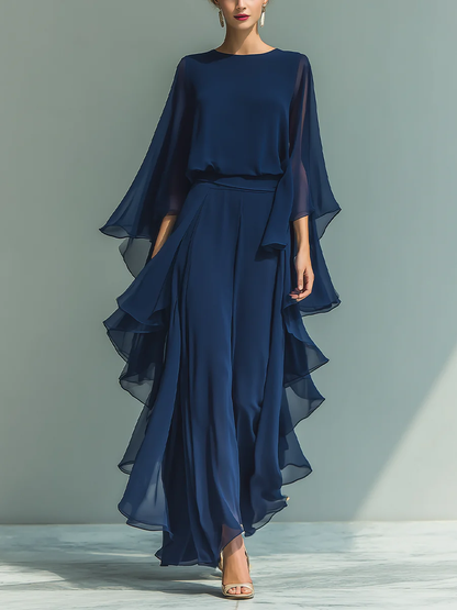 Aurora | Elegante Chiffon Set met Volants