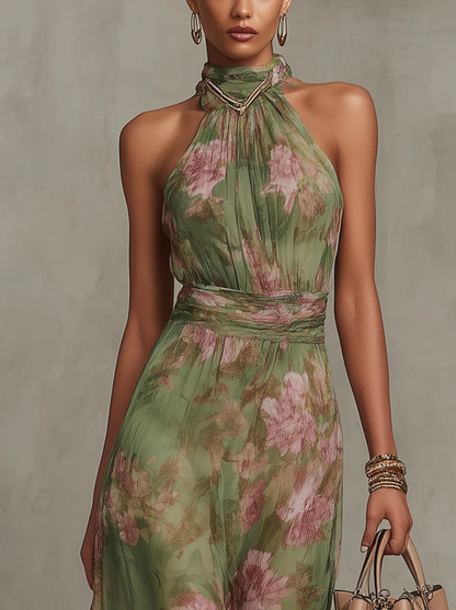 Freia — Abito Lungo Floreale  in Chiffon