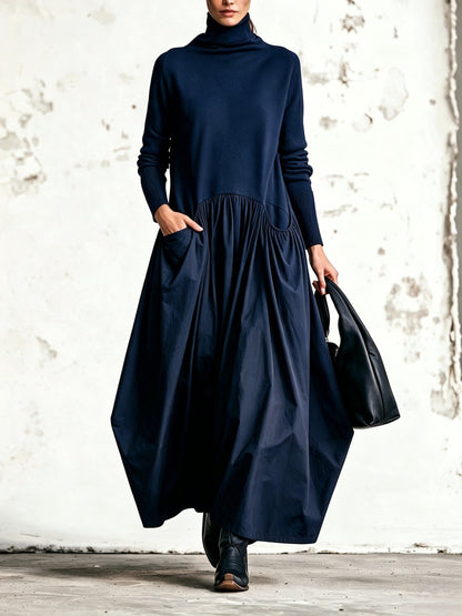 Celine |  lange jurk met col