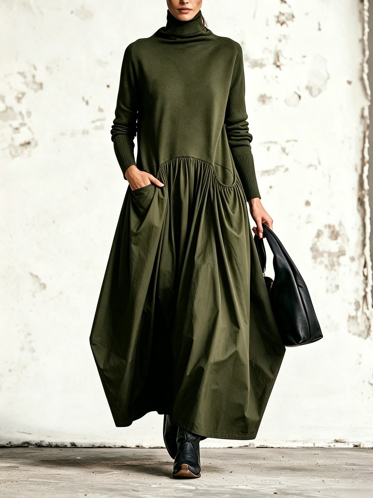 Celine |  lange jurk met col