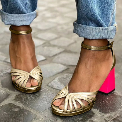 Milviana | Klassiske sandaler med ankelrem og åben tå