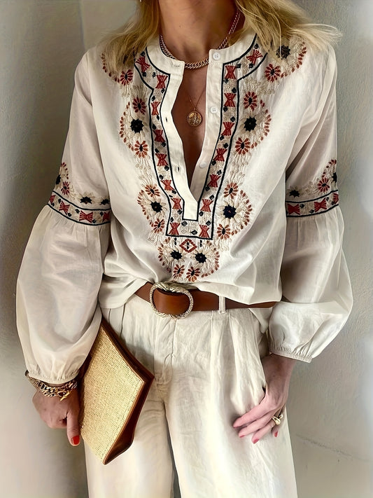 Celine | Vintage Blouse met V-hals
