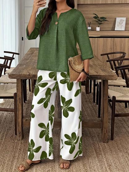 Barbara - 2-delig set met bloemenprint