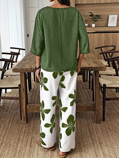 Barbara - 2-delig set met bloemenprint