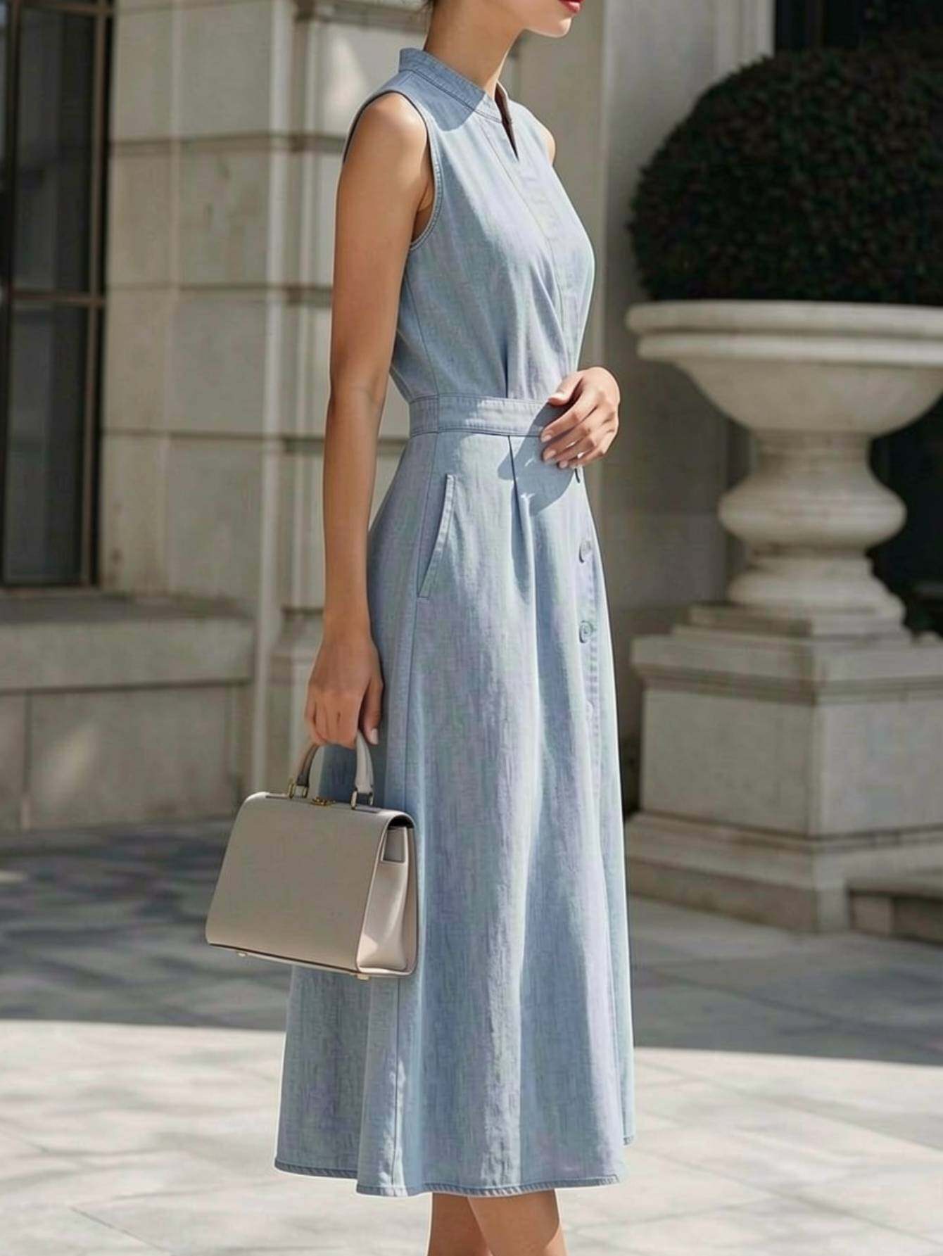 Melia - denim jurk