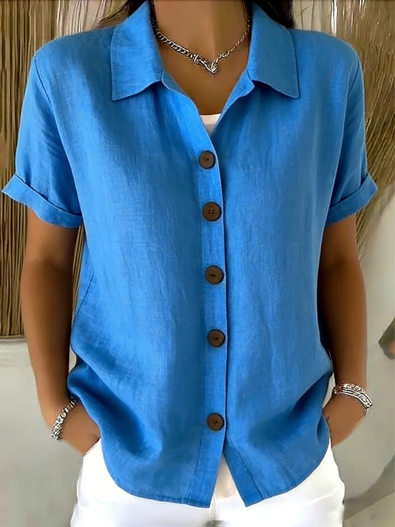 Astrid - BLOUSE MET KNOPEN AAN DE VOORKANT