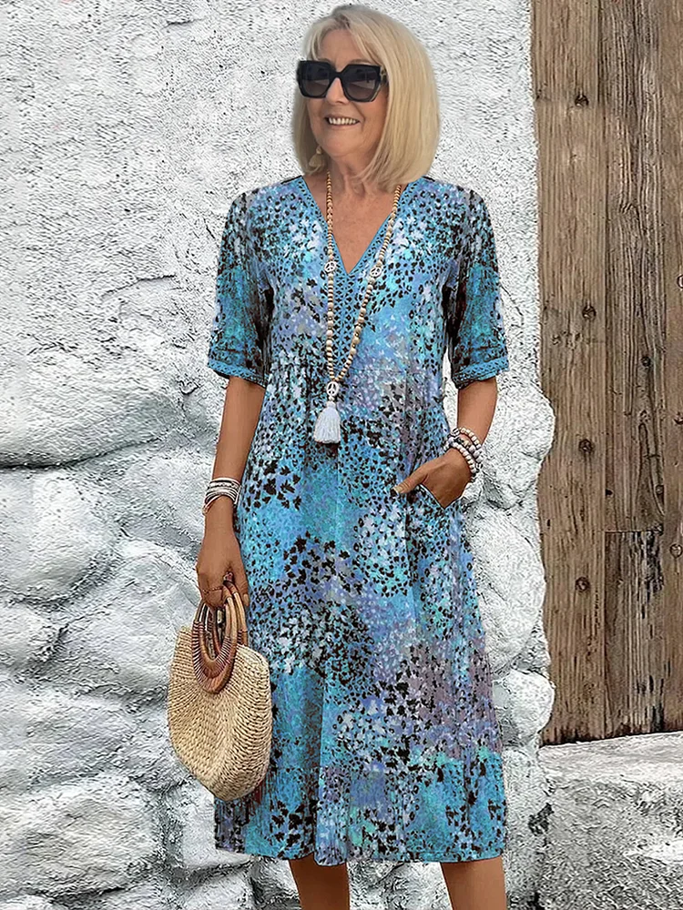 Anthea | Elegante Bloemen Midi Jurk