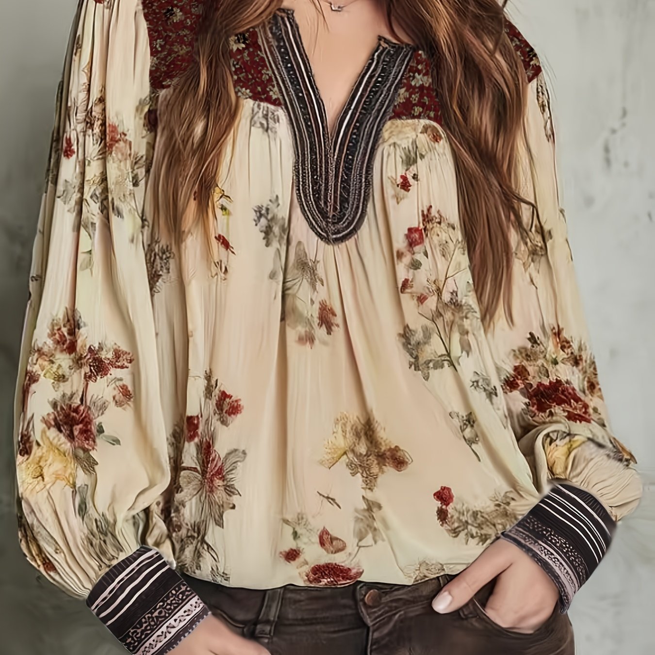 Josefine | Vintage Blouse met V-hals