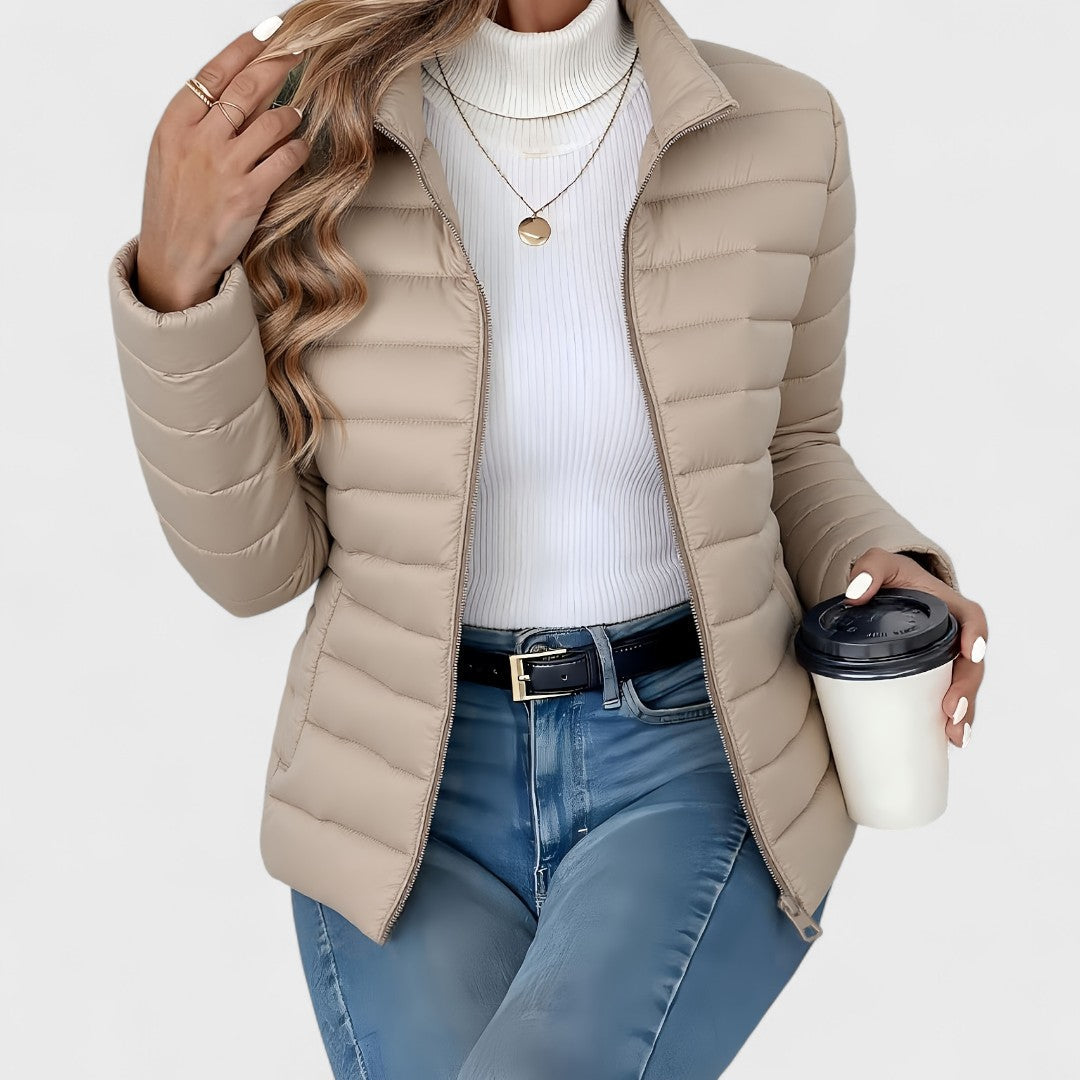 Philipa™ | Elegant lang jakke med høj krave