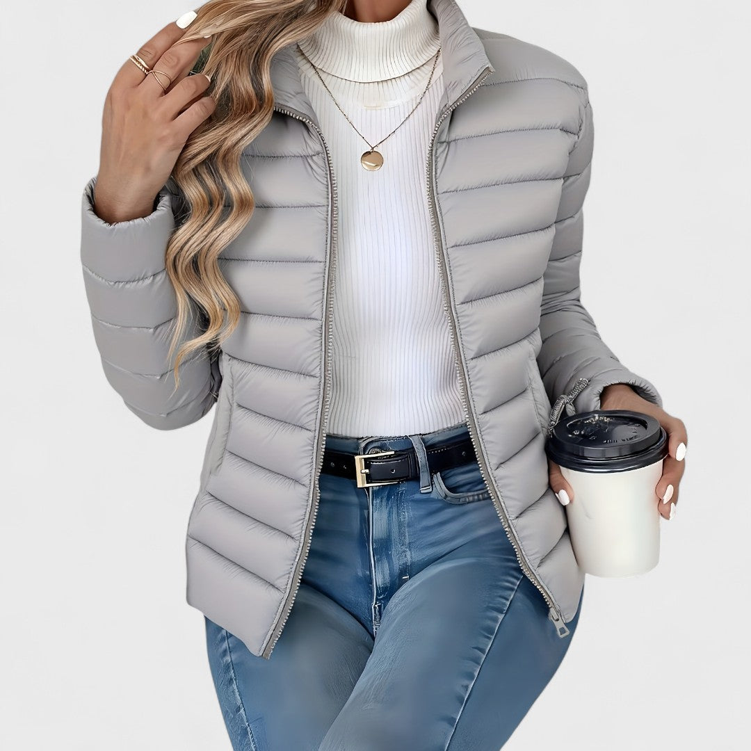 Philipa™ | Elegant lang jakke med høj krave