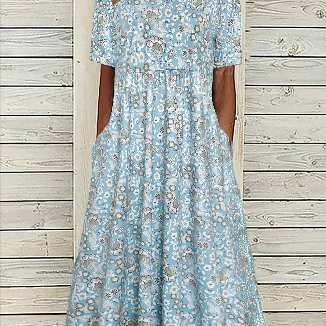 Blauwe Madeliefje — Jurk met bloemenprint