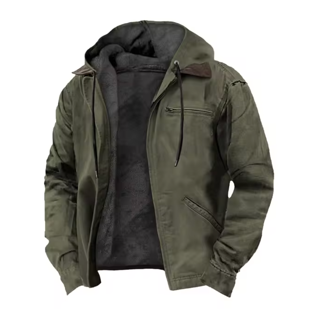 Isak™ | Warme vintage jas met capuchon