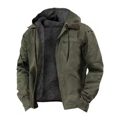 Isak™ | Warme vintage jas met capuchon