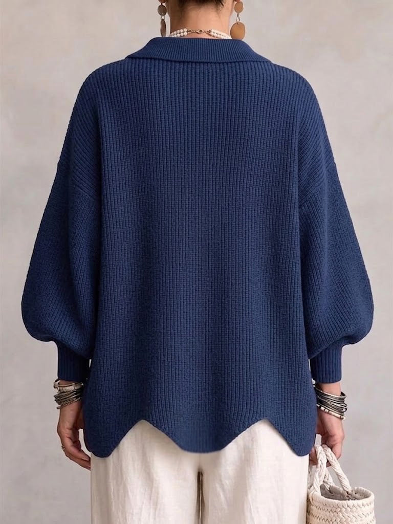 Victoria | Oversized Cardigan met Grote Gouden Knopen