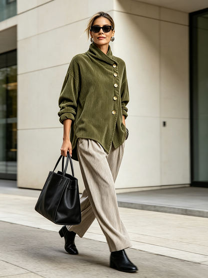 Cleo | Corduroy trui met col