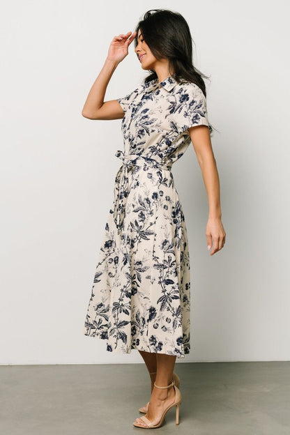 Halflange jurk met bloemenmotief
