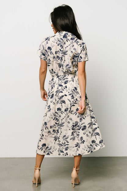 Halflange jurk met bloemenmotief