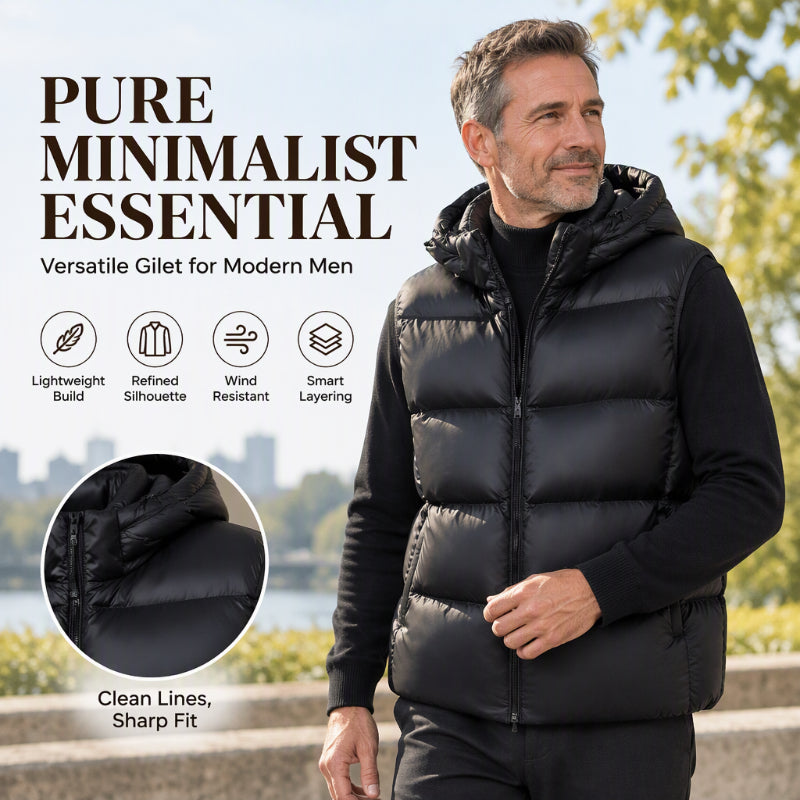 ✨ Lätt termisk bodywarmer med huva för herrar 🧥 Varm, tunn och bekväm att bära både utomhus och till vardags ✨