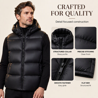 ✨ Lätt termisk bodywarmer med huva för herrar 🧥 Varm, tunn och bekväm att bära både utomhus och till vardags ✨