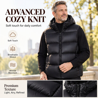 ✨ Lätt termisk bodywarmer med huva för herrar 🧥 Varm, tunn och bekväm att bära både utomhus och till vardags ✨