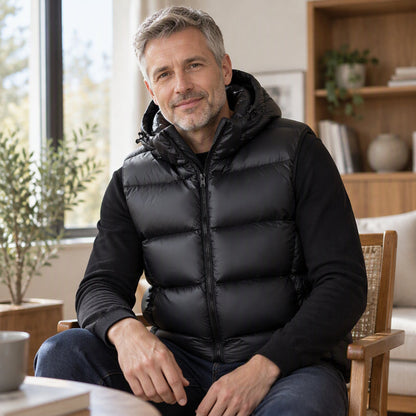 ✨ Lätt termisk bodywarmer med huva för herrar 🧥 Varm, tunn och bekväm att bära både utomhus och till vardags ✨