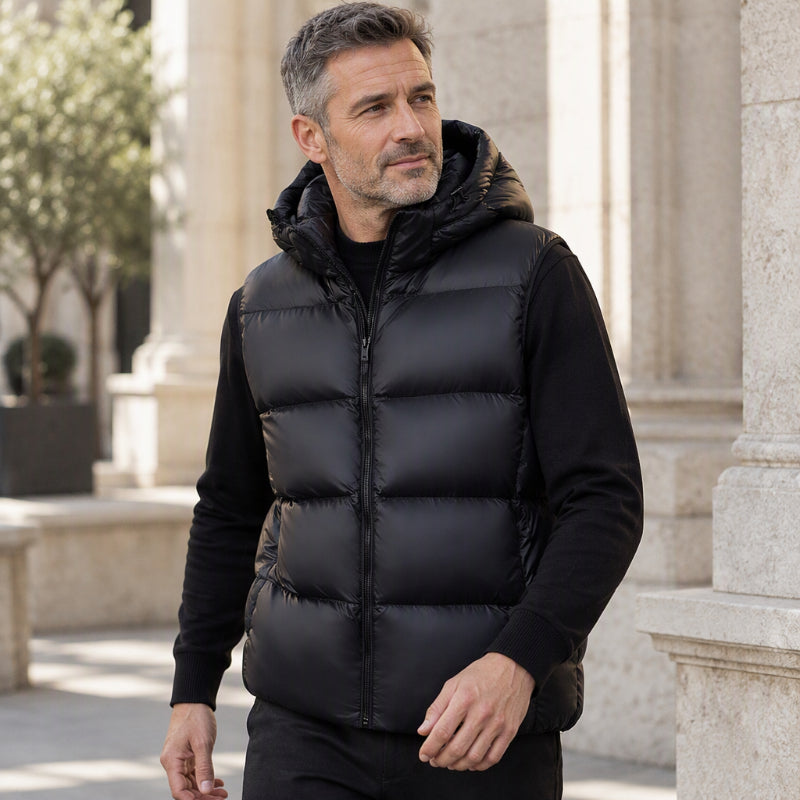✨ Lätt termisk bodywarmer med huva för herrar 🧥 Varm, tunn och bekväm att bära både utomhus och till vardags ✨